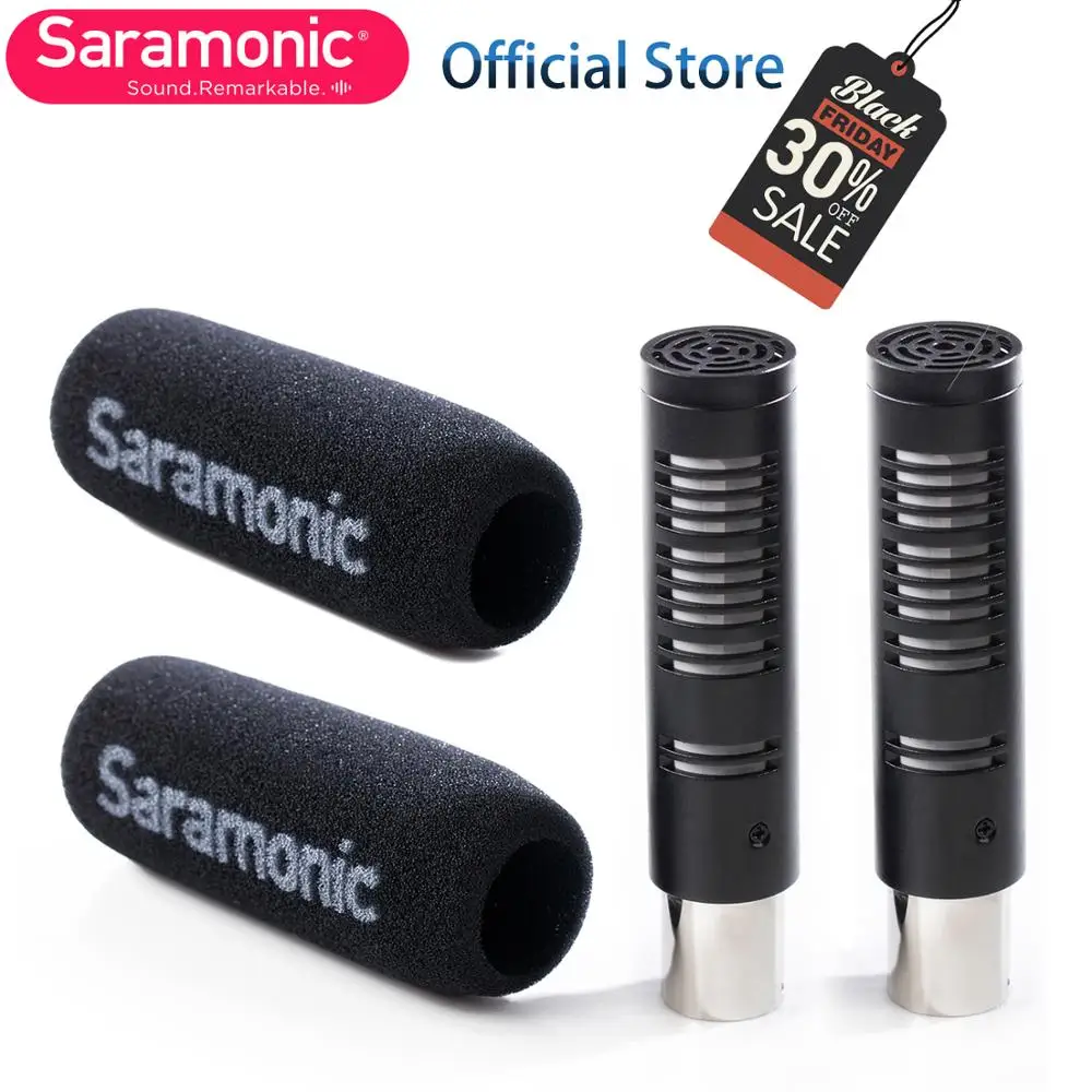 Saramonic SR-AXM3 двойной микрофон набор вещания кардиоидный XLR дробовик микрофон комплект и лобовое стекло для DSLR камеры видеокамеры