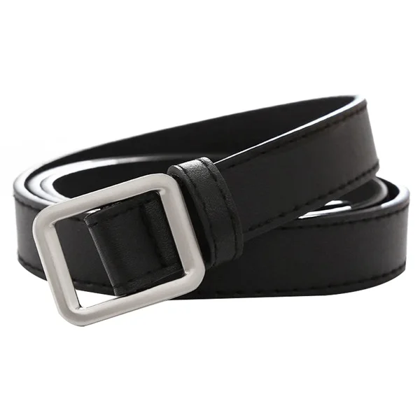 

1 Set of 5 Pcs Student Ladies Belt Non-Porous Belt Female Wild Retro Fashion Simple Ladies Square Buckle Thin Waist Belt