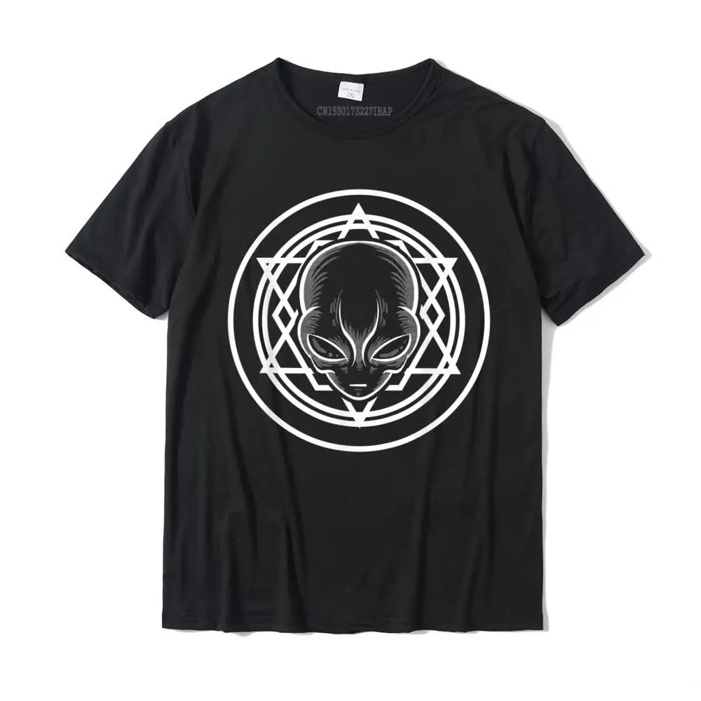 

Sacred Geometry Alien TShirt Extraterrestrial Life Space Tee CustomizedNormal Tops Shirts Classic Cotton Male Tshirts