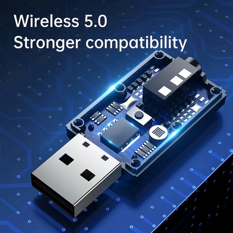 

Bluetooth 5.0 Audio Receiver Transmitter Aux Usb 3.5Mm Jack Mic Handsfree Call for Tv Car Pc Music Stereo