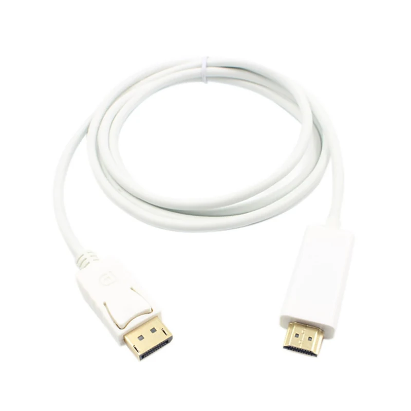 DP к HDMI кабель DisplayPort 1080P видео аудио кабель папа-папа адаптер кабель для ПК HDTV проектор Ноутбук 11 - Цвет: Белый