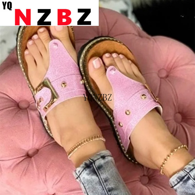 

New Summer Fashion Unisex Beach Cork Flip Flops Slippers Buckle Women Mixed Color Print Slip on Slides Shoes Plus Size