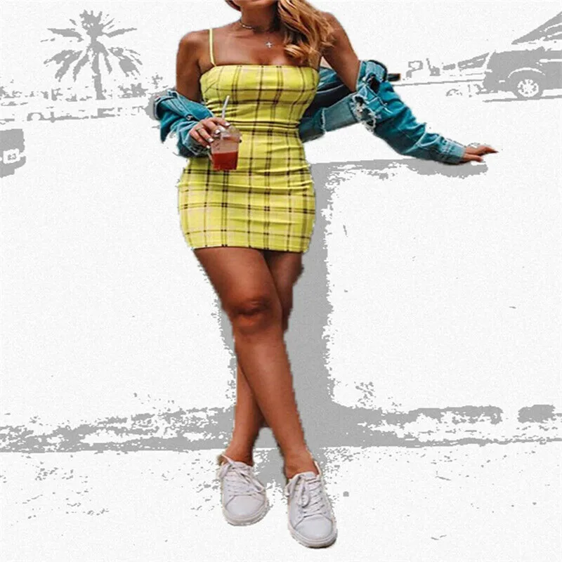 Новинка 2020 Лидер продаж женские летние пикантные платья-футляры в клетку с