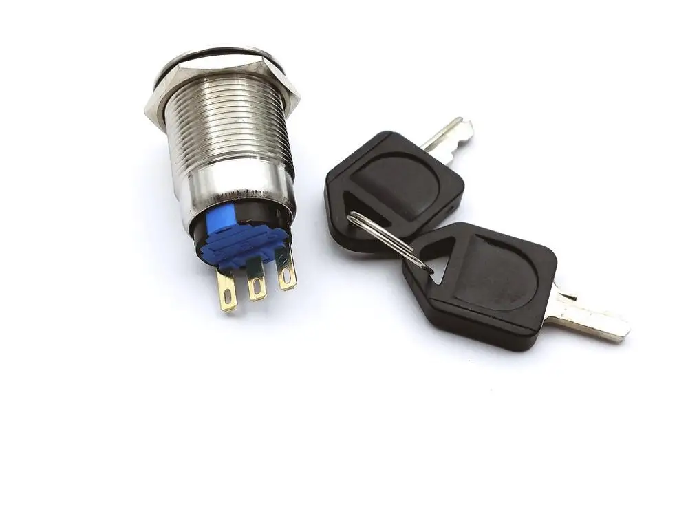 1 Набор 19 мм кнопочный переключатель кнопки блокировки плоский круглый