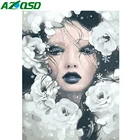 AZQSD Алмазная вышивка женщина Роза Алмазная мозаика для рукоделия Искусство Живопись портрет Вышивка крестом Стразы домашний декор