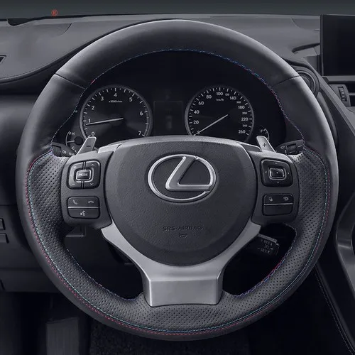 

Hand-sewn leather car steering wheel cover for Lexus ES200 ES300h NX200t RX270