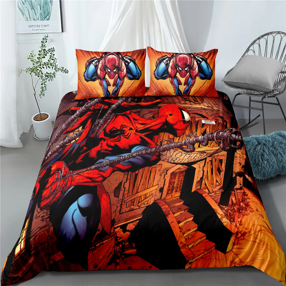 Детская односпальная кровать трехкомпонентный пододеяльник наволочка Человек