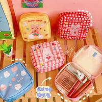 women sanitary napkin bag girls kawaii storage bag korea coin purse card case holder student waterproof clutch cute bear pocket