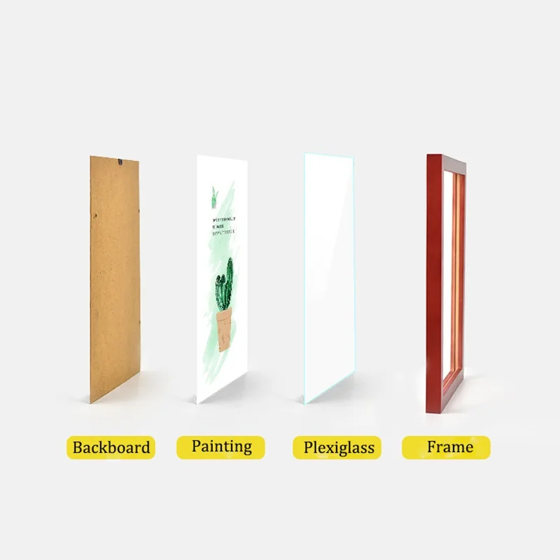 

Natural Solid Wood Frame With Wall Mounted Hardware Pad A4 A3 Black And White Red And Blue Color Picture Frame