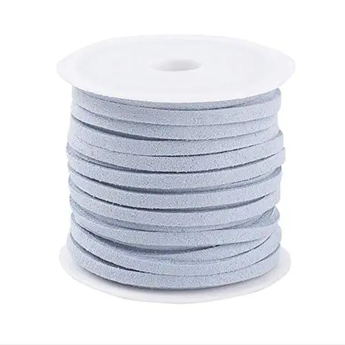 LightBlue 5 м/рулон 3x1,5 мм плоский шнурок из искусственной замши, ожерелье, веревочка, рукоделие, бархатное кружево, сделай сам, нить, цепочка, ожерелье, ювелирное изделие, F55 - Цвет: LightBlue