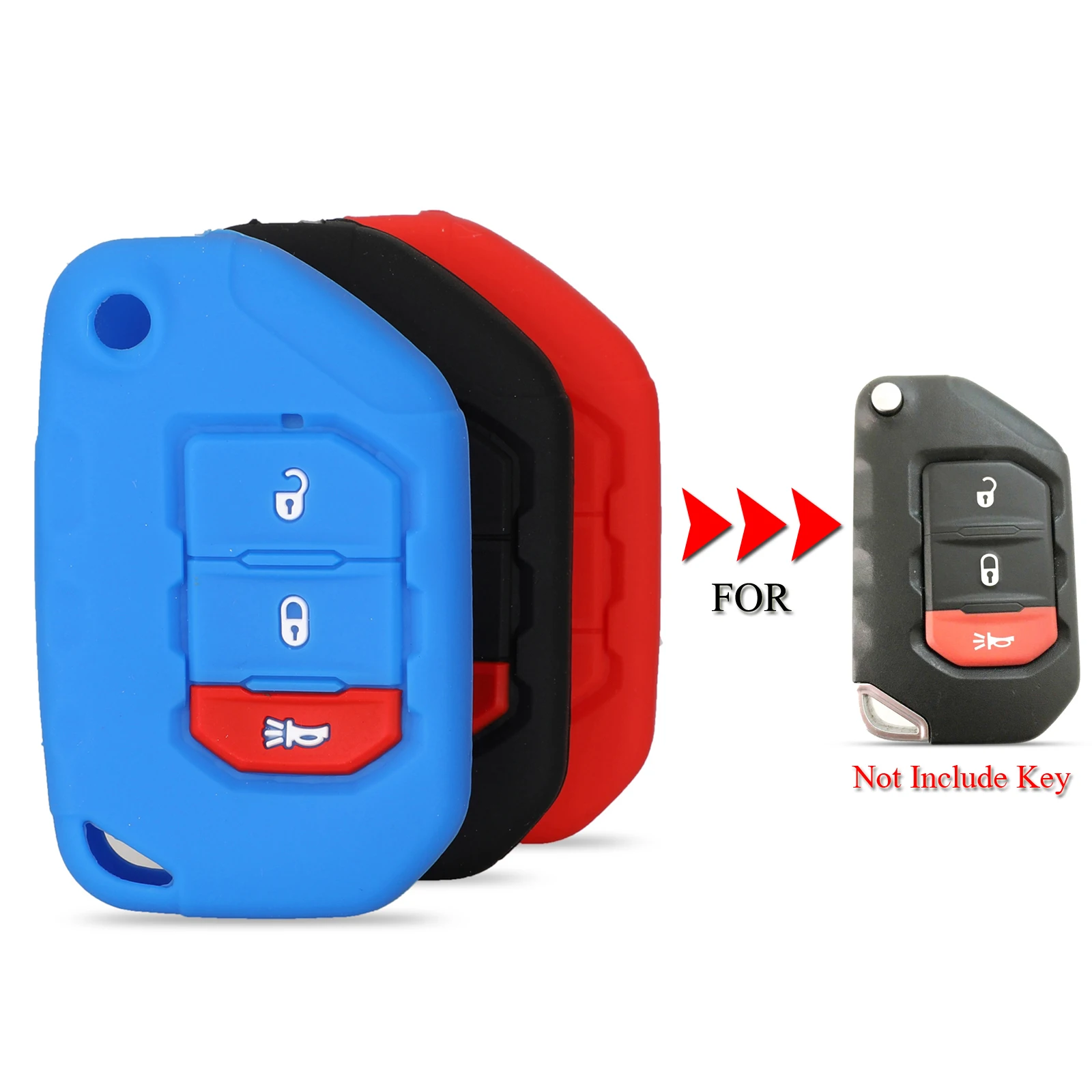 Kutery силиконовый резиновый чехол для автомобильного ключа Jeep Wrangler JL 2018 2019