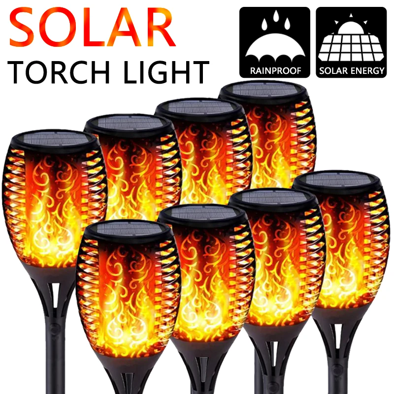 

Уличные светодиодные фонари на солнечной батарее, мерцающий танцевальный фонарь с пламенем, водонепроницаемый садовый светильник для укра...