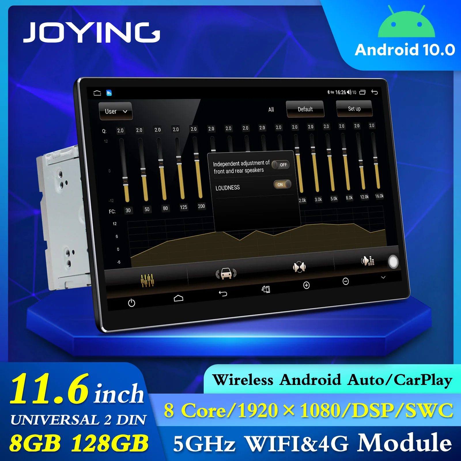 

Joying 8GB 128GB Android Car Radio Multimedia DVD Autoradio 2Din Universal 11.6” HD1920*1080 Tape Recorder Carplay Car Audio GPS