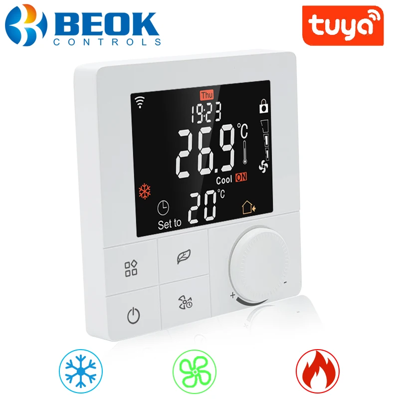 

Умный термостат Beok Tuya, Wi-Fi контроллер температуры пола/вентиляторной катушки/газового котла, работает с Google Home Alexa