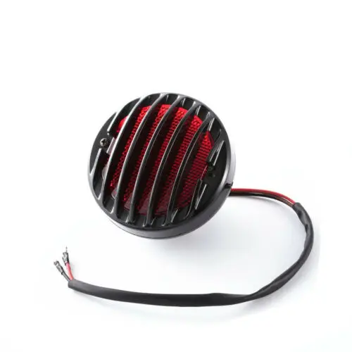 Черный круглый стоп сигнал для мотоцикла подсветка номерного знака со