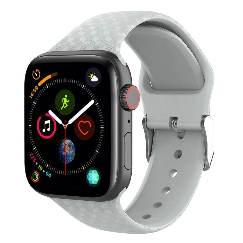 wave gray 3D текстура Silicond ремешок для наручных часов Apple Watch 4 38 мм 40 мм 42 44 мм Спортивные Мягкие модные ремешки наручных часов Iwatch серии 4/1/2/3 - Цвет ремешка: wave gray
