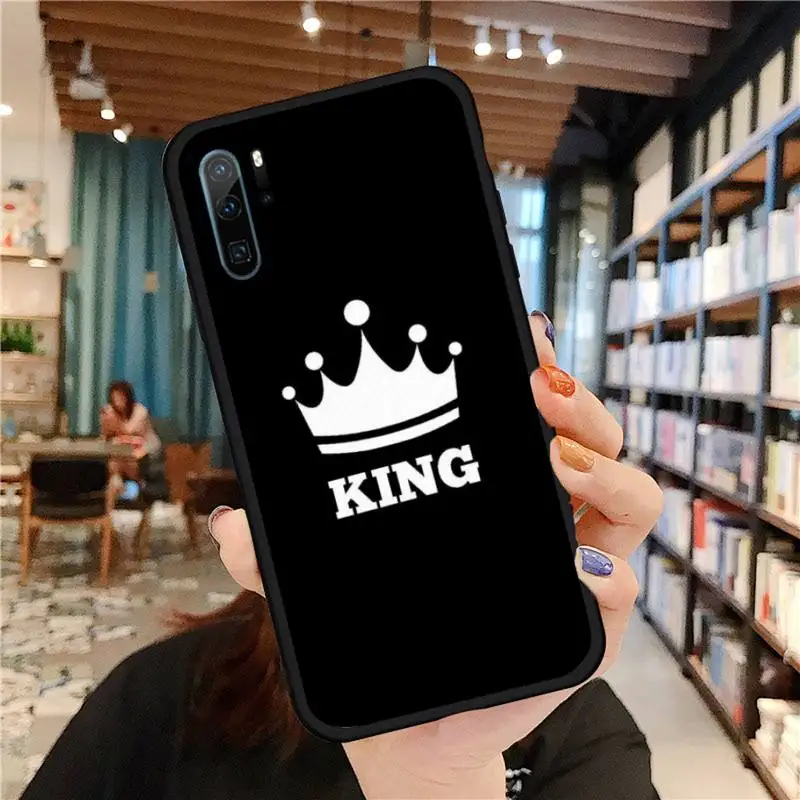 

King Queen Lovers Couple Phone Case For Huawei honor Mate P 9 10 20 30 40 Pro 10i 7 8 a x Lite nova 5t