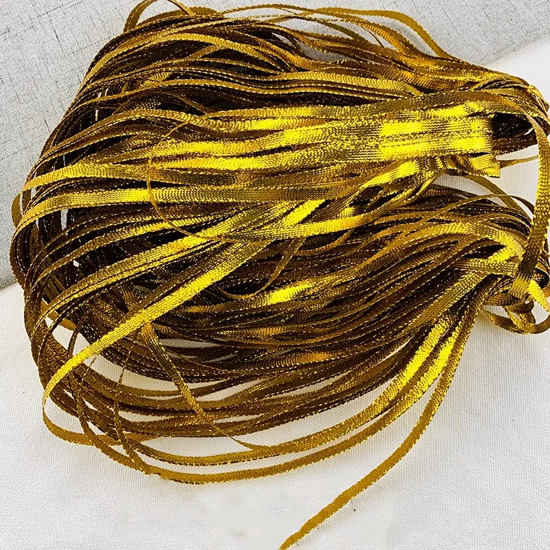 5 мм Отделка ленты DIY занавески ремесло ткань Золото Серебро кривая обрезки для