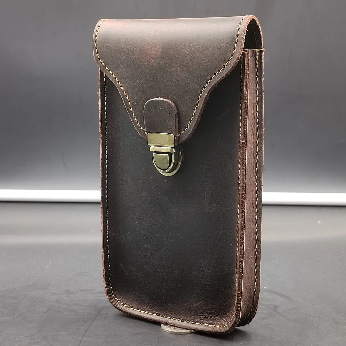 Поясная Сумка из натуральной кожи для мужчин винтажная маленькая сумочка Crazy Horse