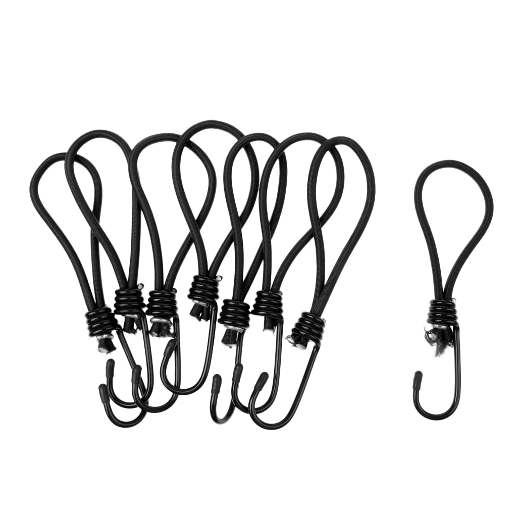 

8 Pieces Bungee Hook Tie - Tarpaulin Bungee Stretch Cord Straps with Hook