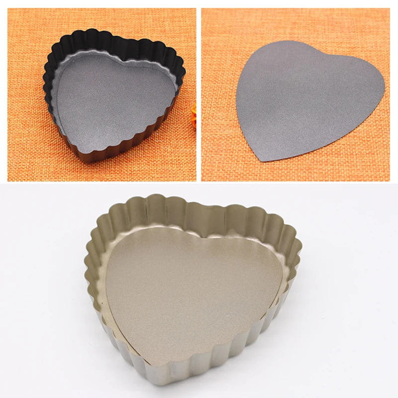 

Non-Stick Cupcake Mold Heart-shaped Cake Cup Mould Muffin Cup Pie Pizza Cake Mold Baking Mould Removable Loose Bottom Bakeware