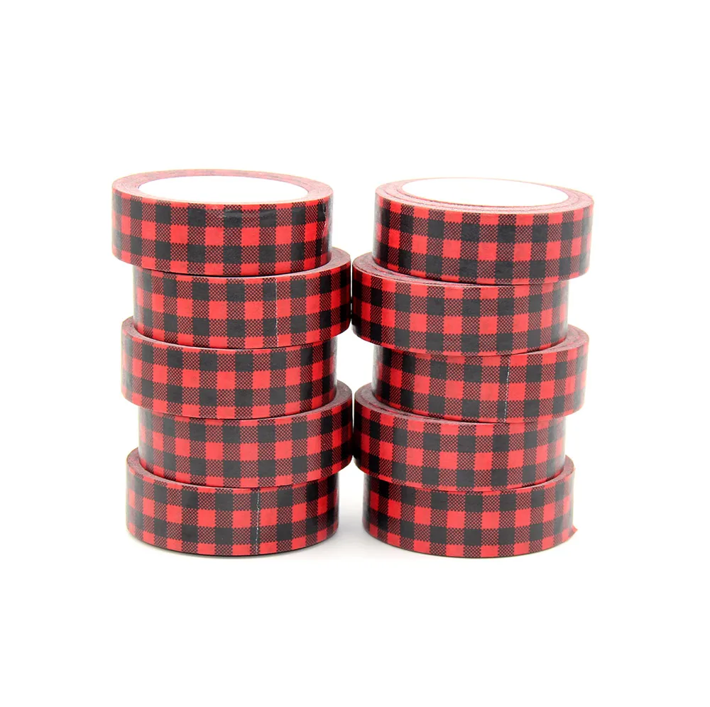 

10pcs/Lot 15mm x 10m Christmas Red and Black Stripes Washi Tape Scrapbook Paper Masking Adhesive Merry Christmas Washi Tape Set