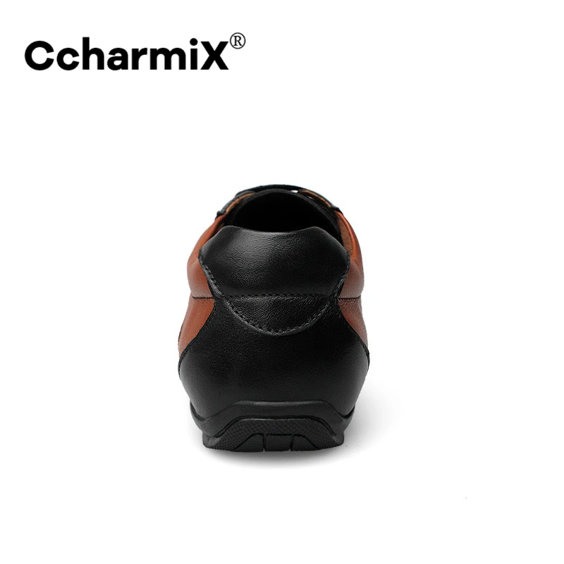 CcharmiX большой Размеры из натуральной нешлифованной кожи Мужские туфли Женские