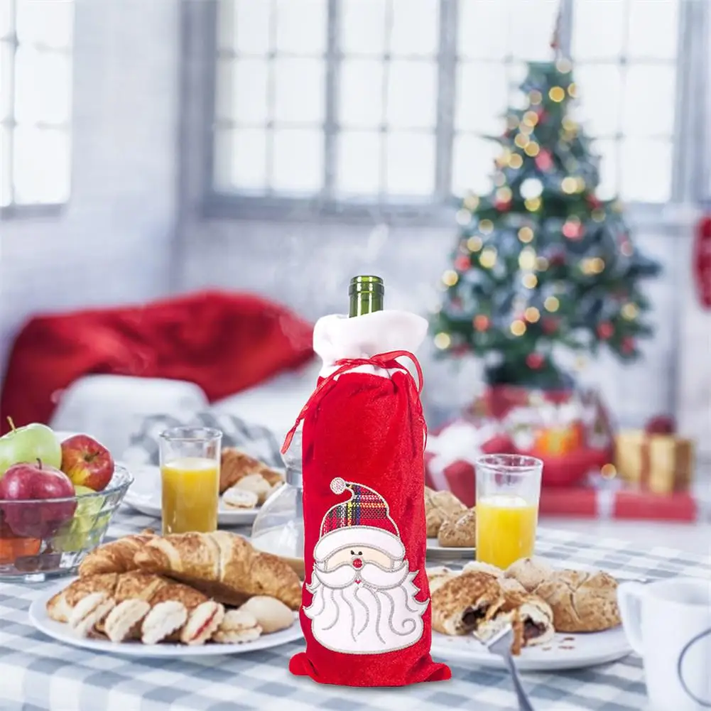 Рождественский чехол для бутылки вина и шампанского|Чехлы винных бутылок| |