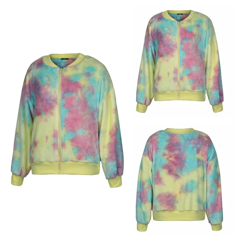 Женская Повседневная плюшевая куртка со стоячим воротником и молнией спереди с