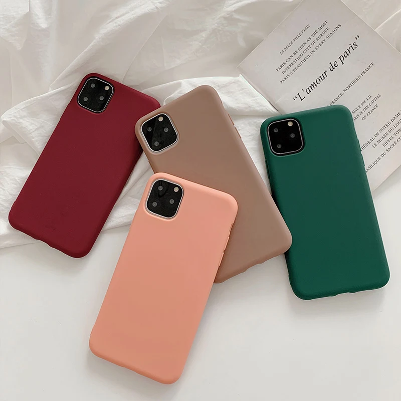 Мягкий силиконовый чехол для iphone 11 11Pro Max XS X XR 7 8 6 6s Plus матовый телефона