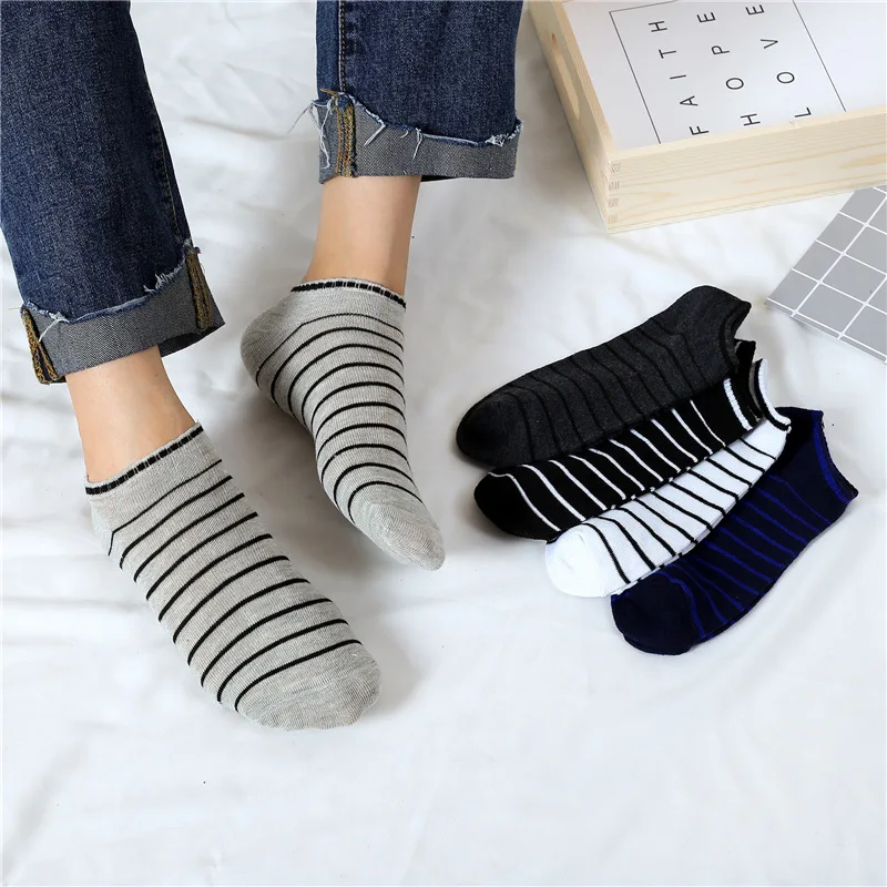 5 Pairs Fashion Mens Socks Printed Stripes Comfortable Breathable Ankle Sock GDD99 | Мужская одежда