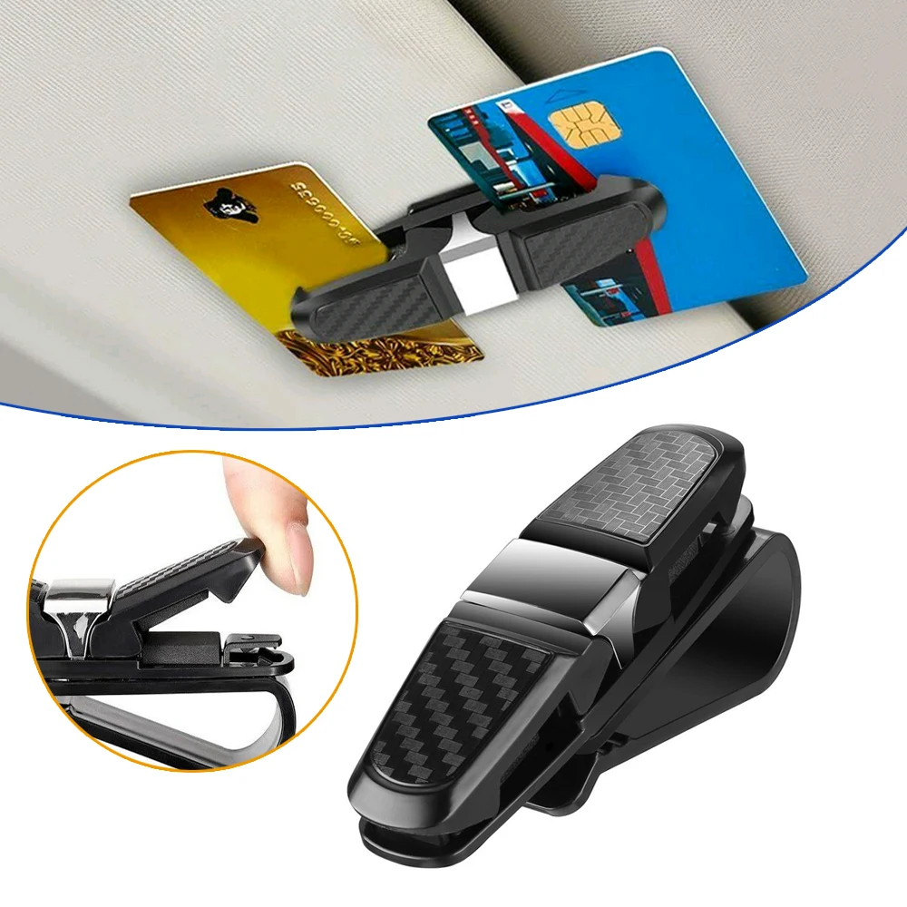 

Car Auto Sun Visor Glasses Sunglasses Card Ticket Holder Clip Vehicle Accessories Titanium Gray