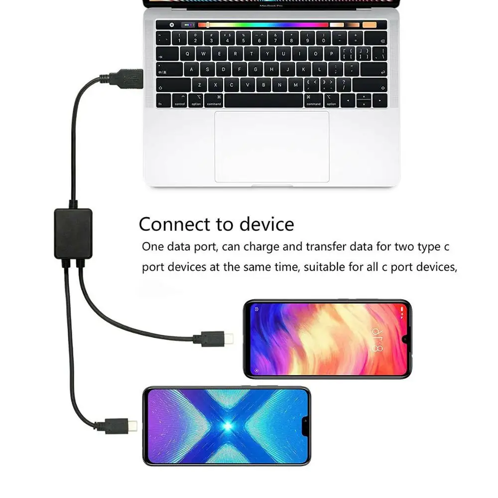 Многофункциональный штекер USB 2 в 1 Type 3 C на гнездо x USB-C адаптер для зарядки и