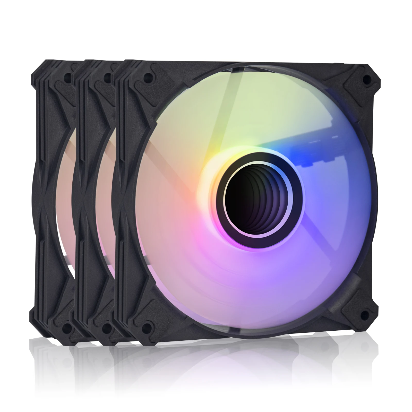 darkflash computer pc case fans 120mm rgb fan 4pin pwm argb cooling fan 3pin 5v aurora effect colorful choice 12cm ventilador free global shipping