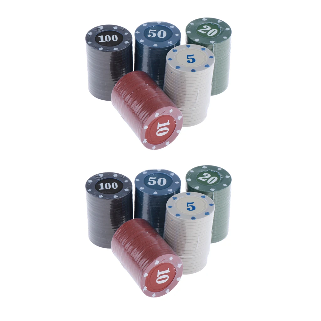 Набор фишек для покера 200 шт. фишки игры в казино с цифрами 5/10/20/50/100|Покерные
