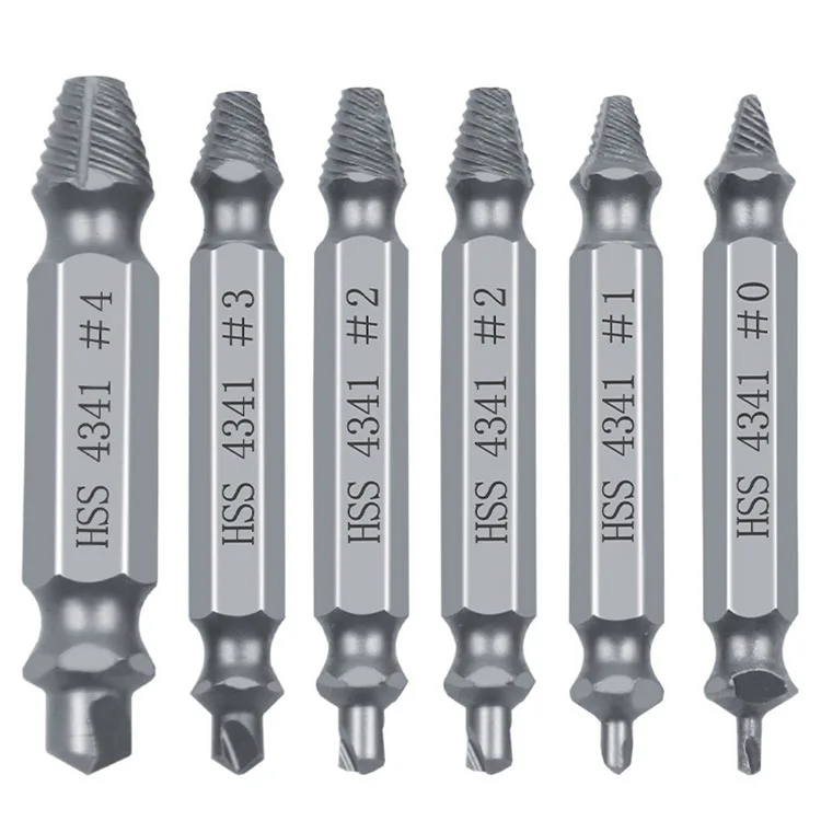 

6pcs Damaged Screw Extractor Easy Out Drill Bits Stripped Head Nuts Bolt Remover Tool