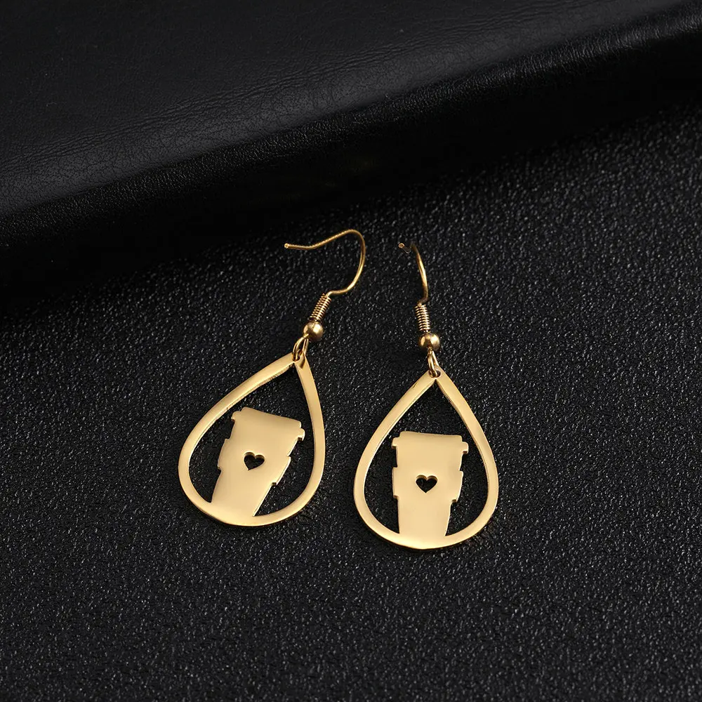 Женские серьги-капельки Lemegeton модные серьги из нержавеющей стали золотого и