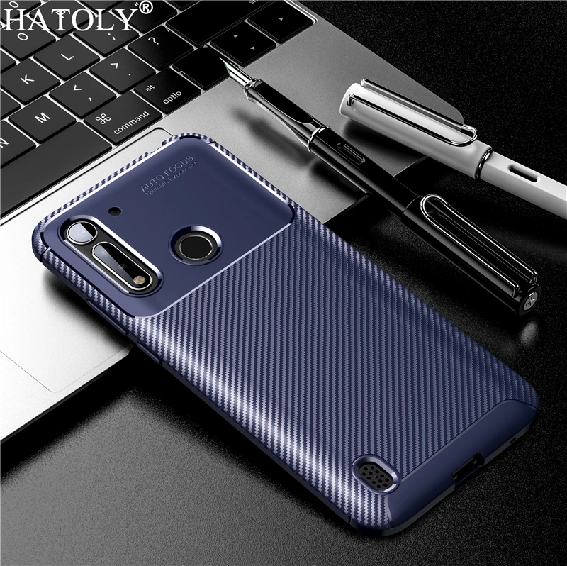 

New Carbon Brushed Case For Moto G8 Power Lite Cover Shockproof Slim Soft Silicone Case For Motorola Moto G8 Power Lite Cover