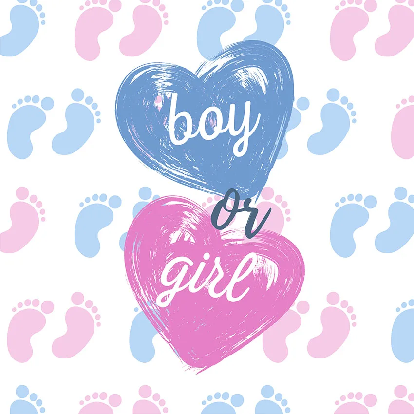 8X8 футов синий розовый любовь сердце Маленькие ноги пол раскрыть Baby Shower