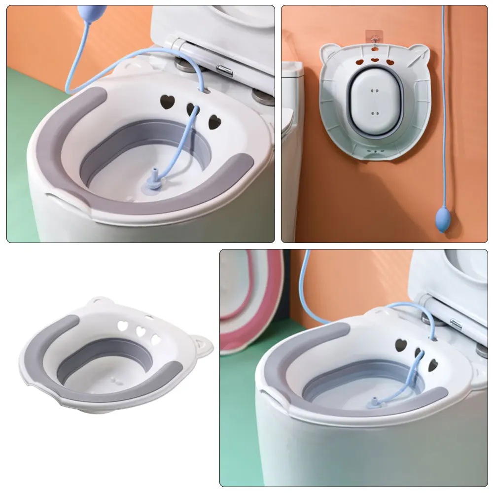 

1Pc Toilet Seat Sitz Practical Toilet Wash Basin Pregnant Protection Basin Grey