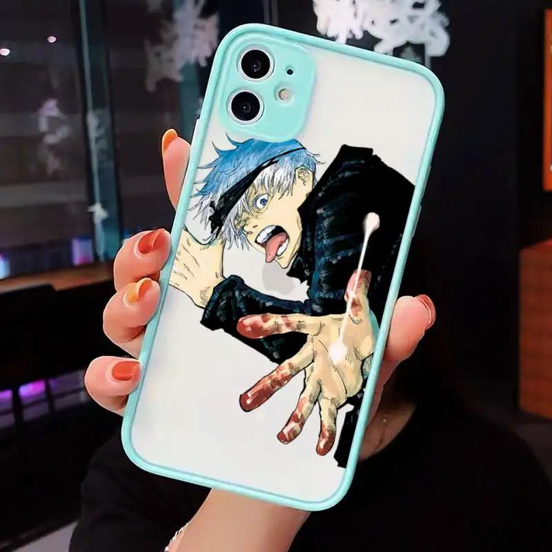

Jujutsu Kaisen Anime Phone Case matte transparent Clear Funda For blue iPhone 7 8 x xs xr 11 12 pro plus max mini