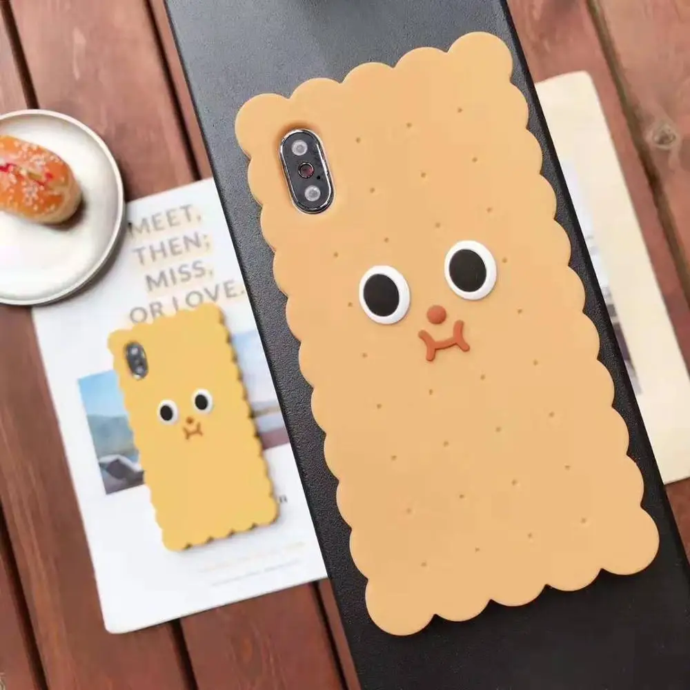 Funny 3D Cookies phone case for iphone 11 pro Max XR XS MAX X soft silicone big eyes capa cover 7 8 6s 6 plus coque |