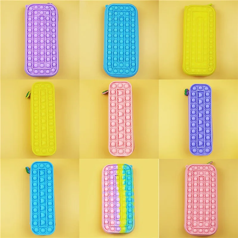 

21cm Pencil Case Bag Autism New Stress Reliever Adults & Children Toys Funny Fidget Game Boys Sensory Push Bubble Toy Gifts