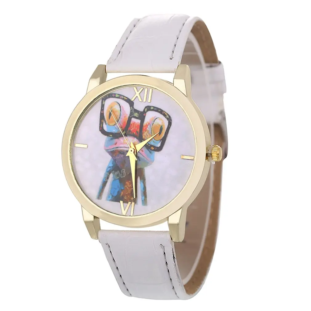 Забавные классические роскошные модные женские кварцевые часы с рисунком