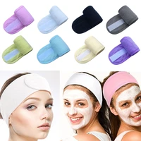yoga spa bath shower makeup wash face headband for women adjustable wide soft velcro hairband ladies turban towel hair accessory