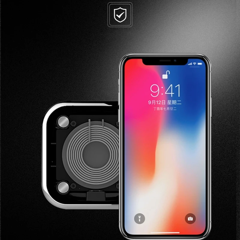

Qi Wireless Car Charger Magnetic Dashboard+Air Vent Mount Holder For Iphone X 8