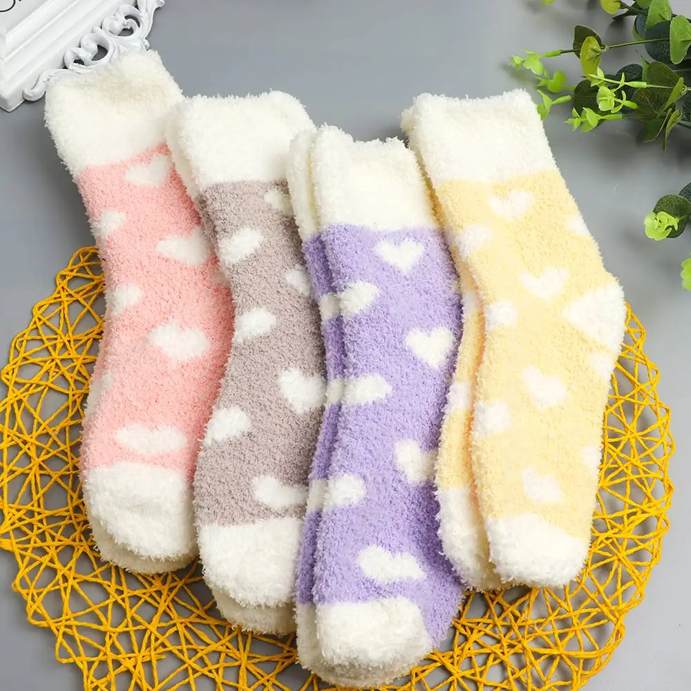 Женские длинные зимние теплые носки Коралловая сумка для животных сна тапочки с