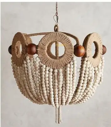 Деревянная люстра ручной работы в стиле ретро для спальни богемном японском и