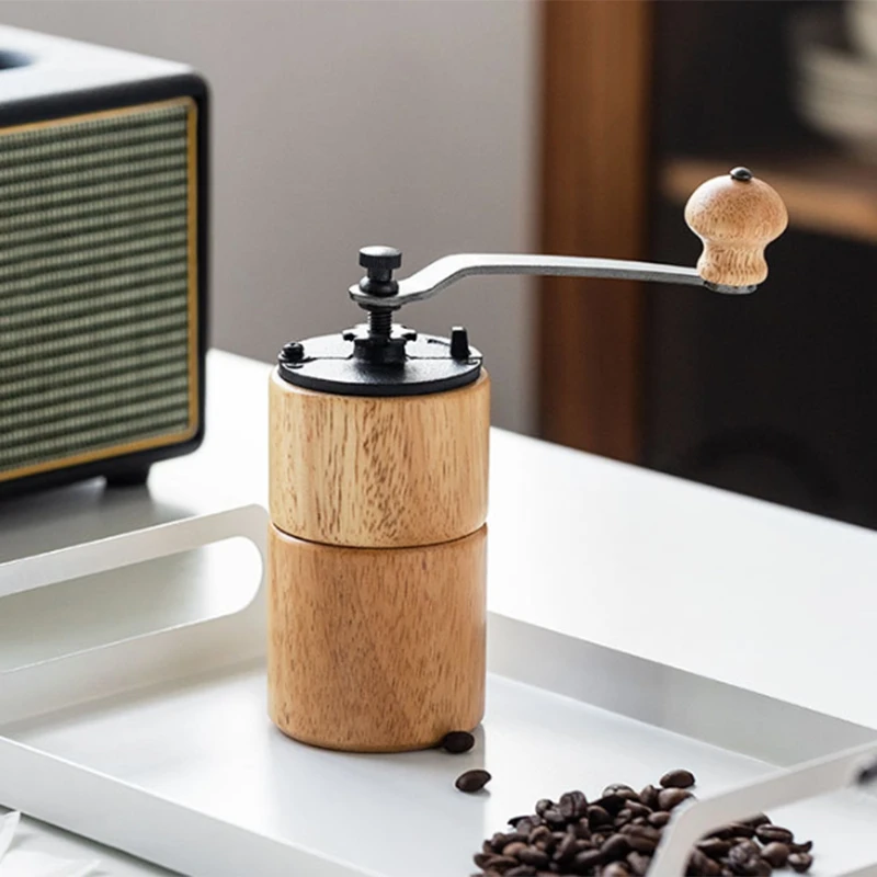 Online Smerigliatrice Manuale In Legno Massello, Spessore Regolabile, Macchina Da Caffè A Manovella, Macinacaffè Per Uso Domestico
