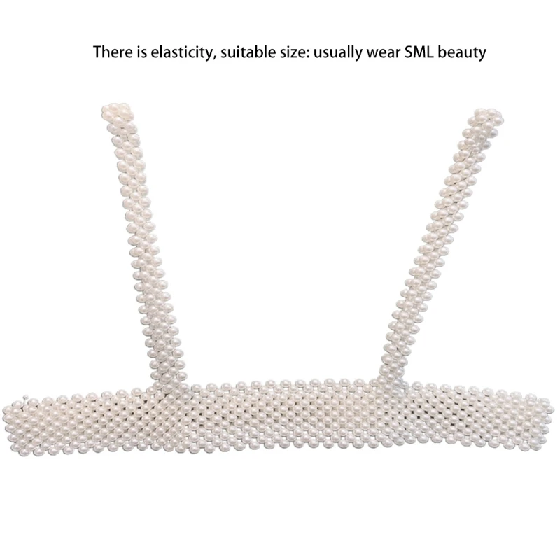 

Женский укороченный топ с имитацией жемчуга и бусинами